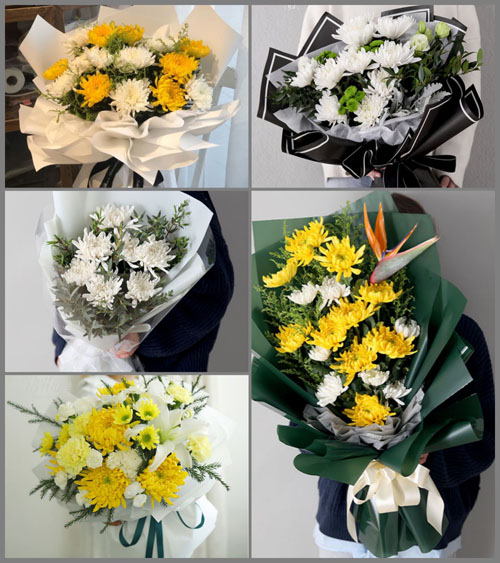 山东济宁邹城市张庄镇桃花山村白事花束代送